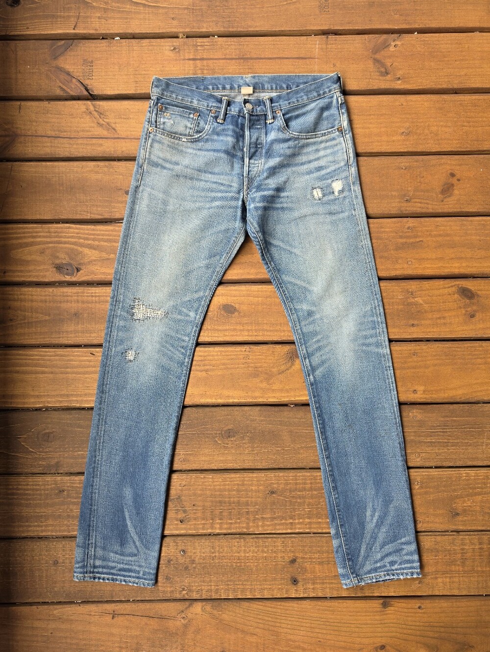 Ralph Lauren Double RL Men's Selvedge Slim Jeans in Light Blue